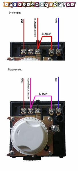 механический терморегулятор как подключить